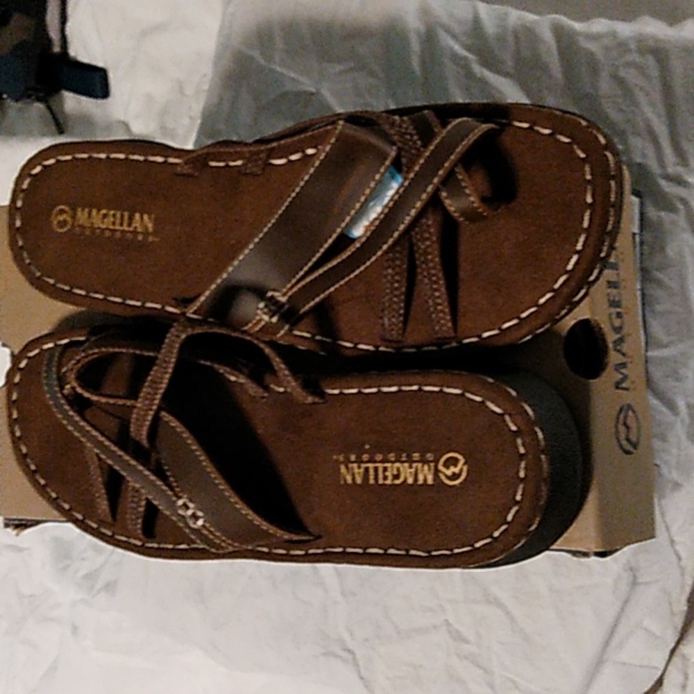 New In Box Women's Magellan Outdoors Memory Foam Toe Wrap Sandals